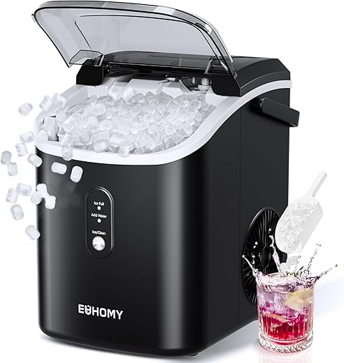 EUHOMY Portable Nugget Ice Maker: Perfect Ice Anytime!