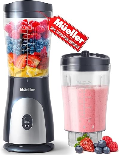 Mueller Portable Blender with Travel Cup: Blend On-the-Go!