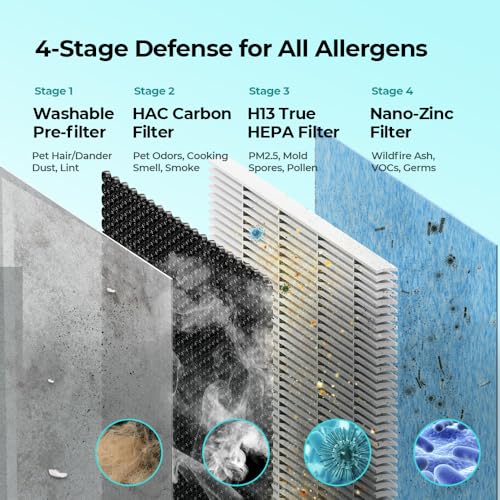 Air Purifier for Large Room | Homvana H13 HEPA Filter - Image 2
