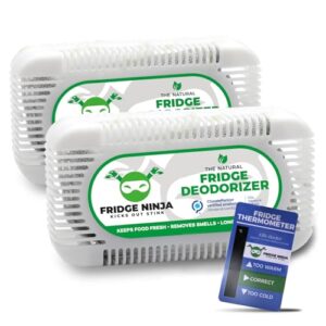 "Fridge Ninja 2-Pack Charcoal Deodorizer - Beats Baking Soda!"
