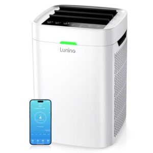 "Large Room LUNINO Air Purifier: HEPA, WiFi, PM 2.5 Monitor"