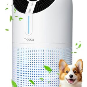 MOOKA Large Room Air Purifier with H13 HEPA Filter & Timer