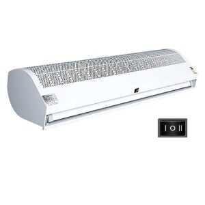 “Energy-Efficient 2-Speed Air Curtain – 59.1″ | White, Button Control”