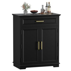 Redayfur Modern Kitchen Storage Cabinet, Black Sideboard